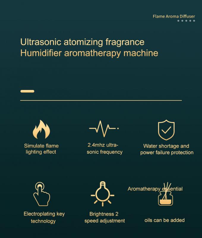 2023 Difusor de Aroma de Venda Quente 180ml Umidificador de Fogo 3D Umidificador de Chama de Fragrância Ultrassônica 3