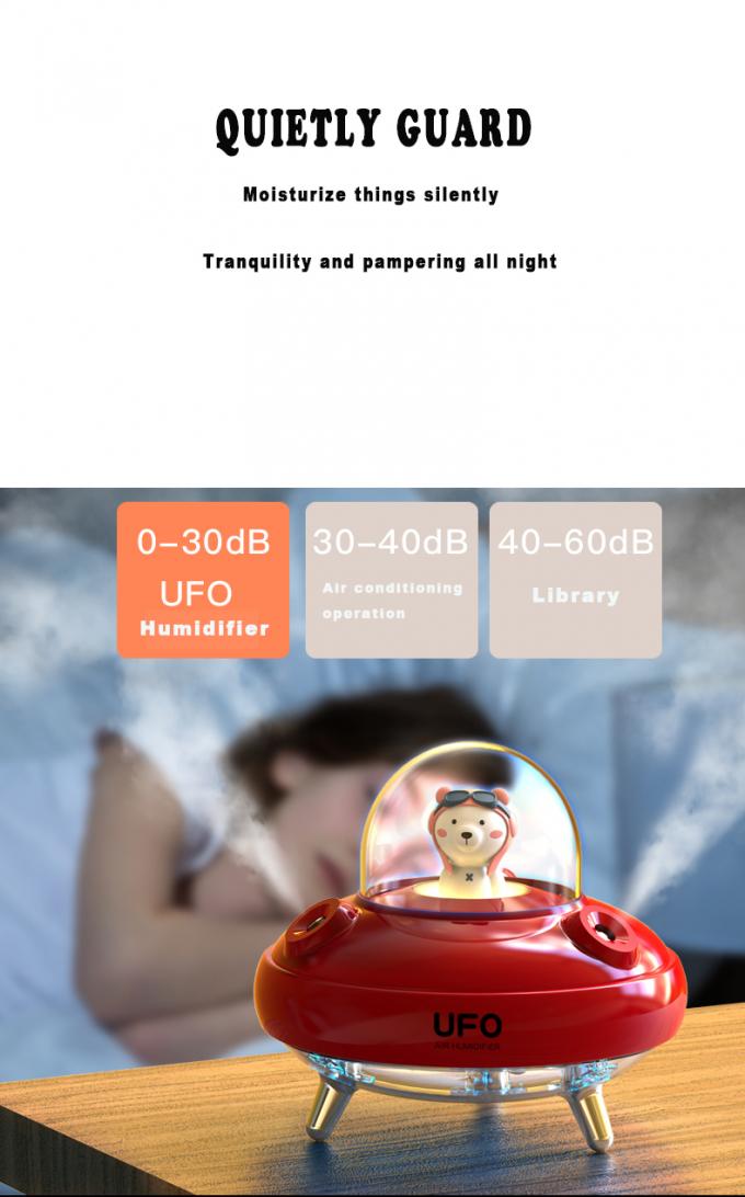 Umidificador de 400 ml recarregável sem fio UFO Astronauta USB 5V 6