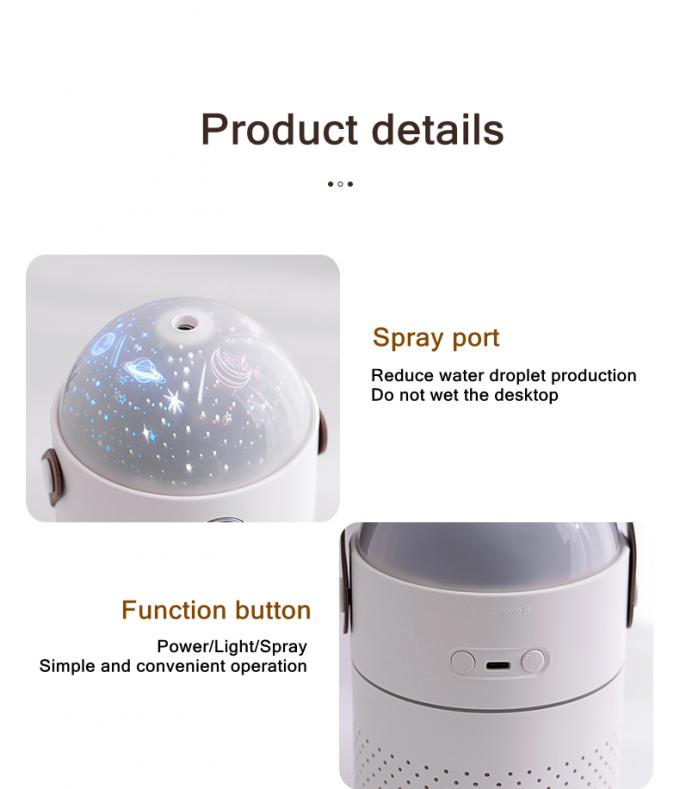 HOMEFISH Bateria recarregável Diffusores de óleo essencial 550 ml Umidificador de ar de projeção 10