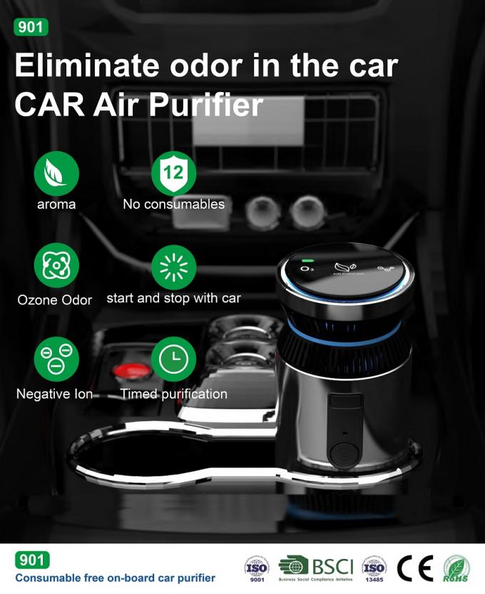 HOMEFISH Lâmina de alumínio Purificador de ar para automóveis Gerador de ozônio Oxigénio ativo DC 5V 1