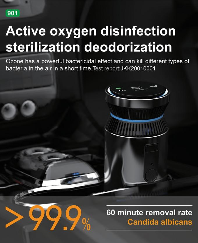 HOMEFISH Lâmina de alumínio Purificador de ar para automóveis Gerador de ozônio Oxigénio ativo DC 5V 3