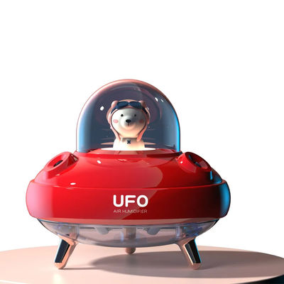 400ml Humidificador de design bonito UFO Double Spray Humidificação Humidificador USB recarregável silencioso com luz noturna colorida