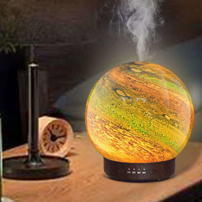 Bom preço HOMEFISH 3D Design de vidro Diffusores de óleos essenciais Planet Humidificador 120ml on-line