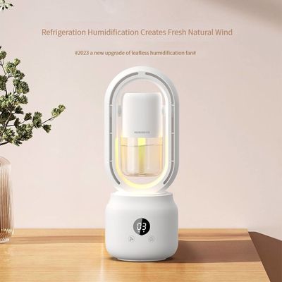 Bom preço 300ml 2 em 1 Humidificador de ar condicionado Vaneless Fan 2000mAh Bateria recarregável on-line