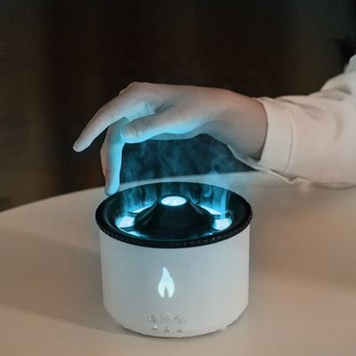Bom preço Difusor de aroma de óleo essencial elétrico com controle remoto ultrassônico Difusor de aroma inteligente Vulcão 360ML Humidificador de chama on-line
